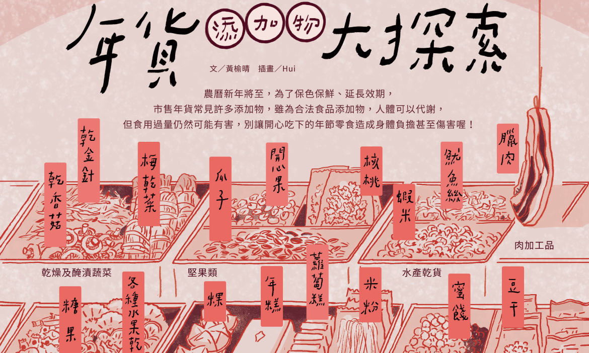 解密年貨▶零食、乾貨與醃製物選購指南，看見鮮豔繽紛背後的加工密碼