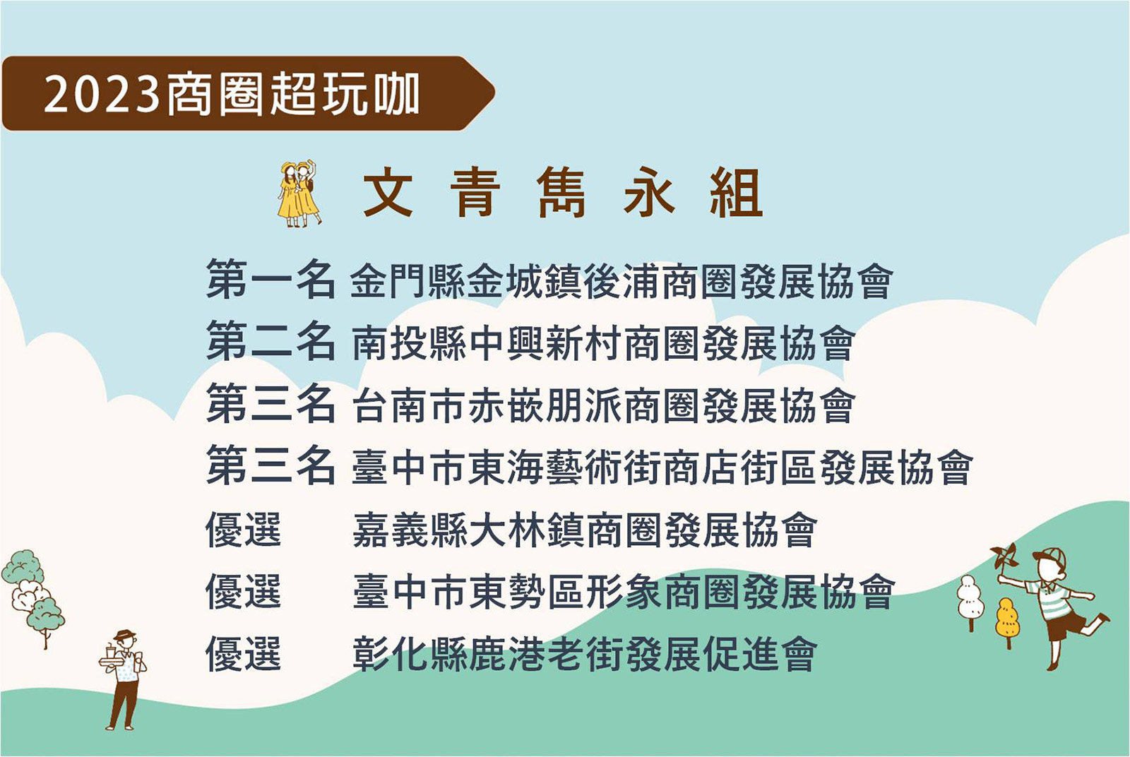 文青雋永組獲選商圈