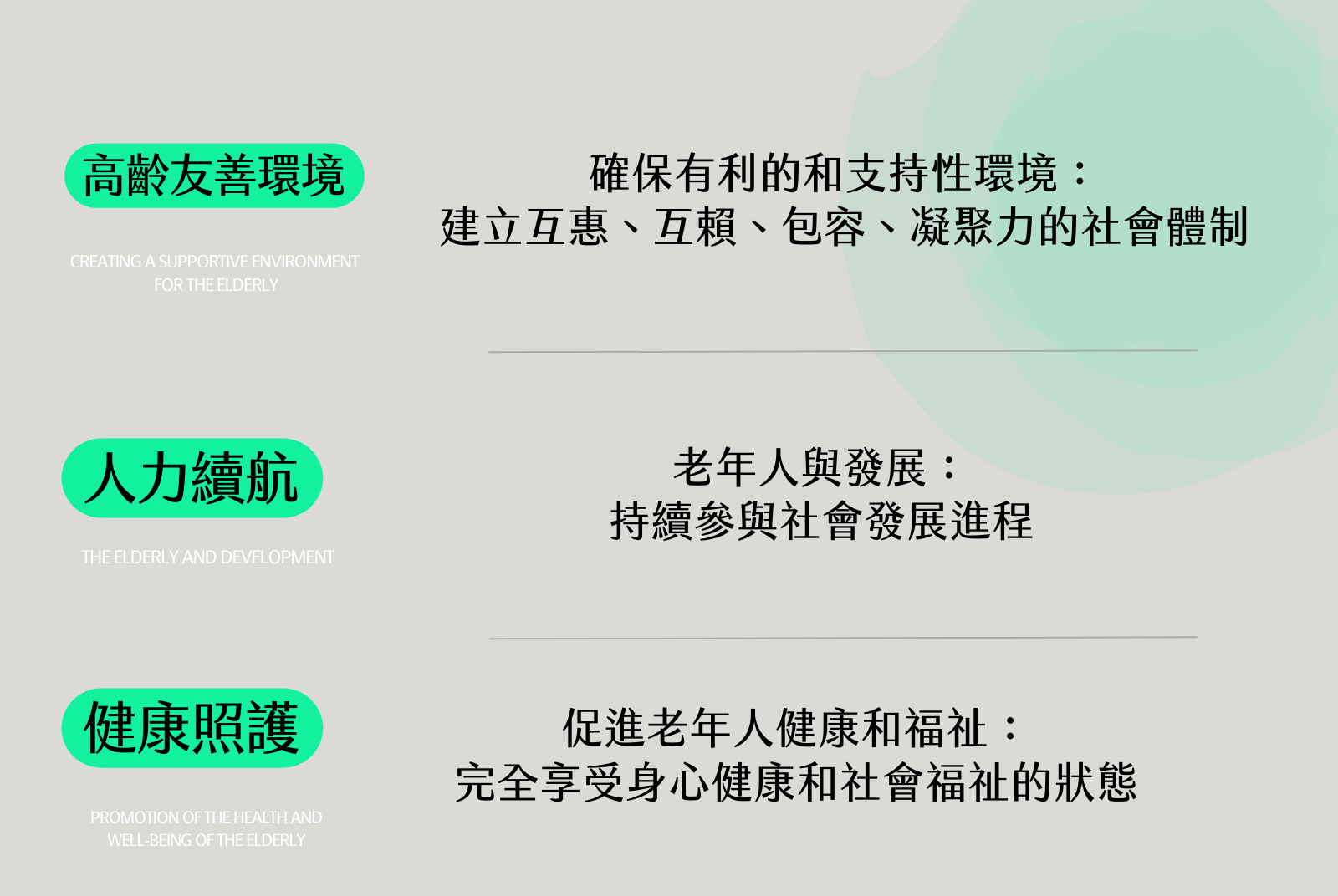 期待打造出適合所有年齡族群生活的社會