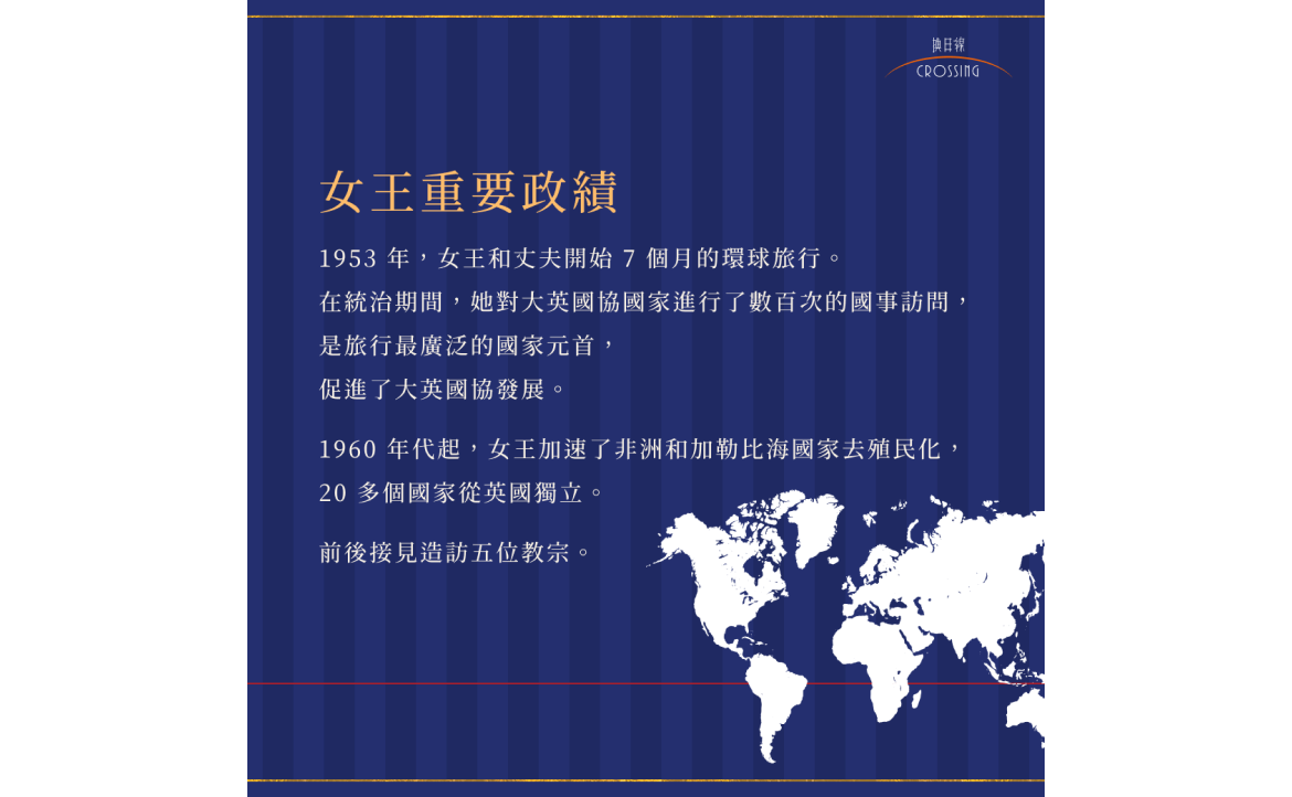 第二次世界大戰加速了大英帝國的衰落，女王仍不遺餘力地參與外交活動。